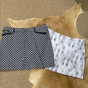 Stylish Black and White Patterned Skorts